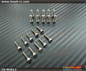 Hawk Chrome 12.9 Class M3*12 Hex Screws (20pcs)